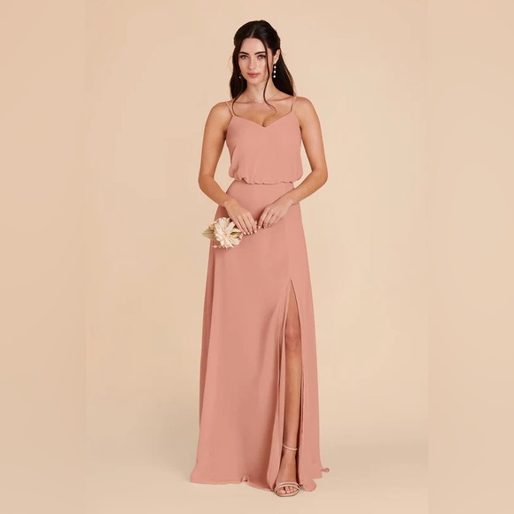Birdy Grey Dresses & Skirts - Birdy Grey GWENNIE DRESS CHIFFON DUSTY ROSE Small NEW NWT BRIDESMAID w/Slit